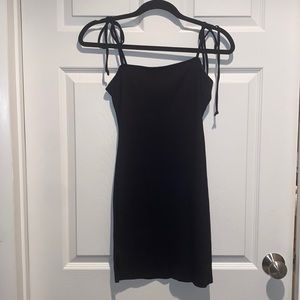 Black Body-con Ribbed Dress